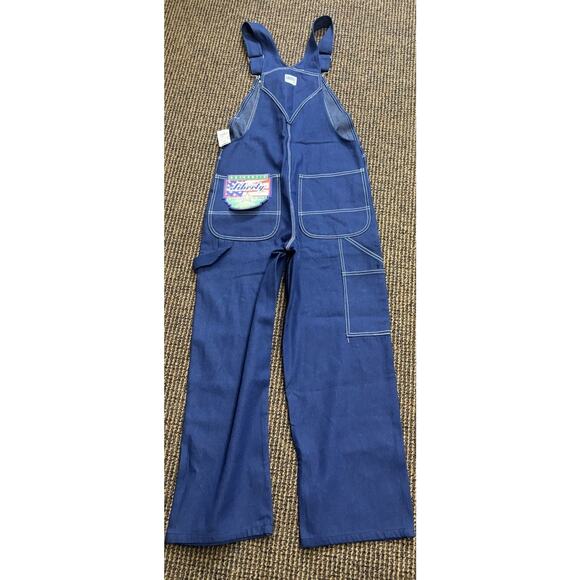 LIBERTY MEN'S SZ 34 x 30 BLUE JEAN BIB OVERALLS 100% COTTON DENIM NWT - Picture 6 of 8